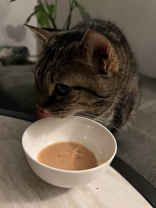 Loving her treat!