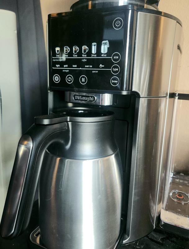  De'Longhi TrueBrew Drip Coffee Maker, Built in Grinder, Single  Serve, 8 oz to 24 oz with 40 oz Carafe, Hot or Iced Coffee,  Stainless,CAM51035M: Home & Kitchen