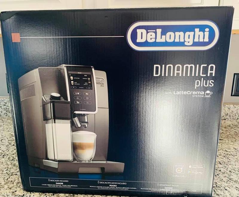 De'Longhi Dinamica Plus, Smart Coffee and Espresso Machine with Coffee Link  Connectivity App and Automatic Milk Frother, Titanium 