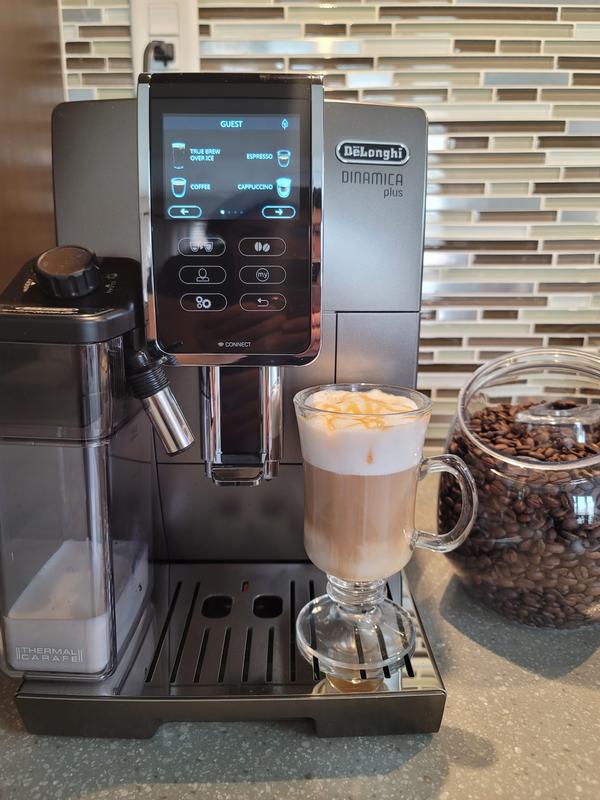 De'Longhi Dinamica Plus Perfetto ECAM370.85.SB, Coffee Bean Machine,  Espresso Coffee Maker with LatteCrema System for Automatic Cappuccino,  Dedicated