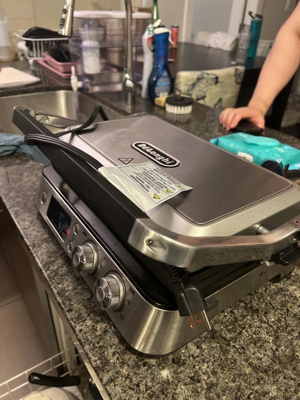 De'Longhi CGH1030D Livenza All-Day Grill, Griddle and Waffle Maker Silver  Large