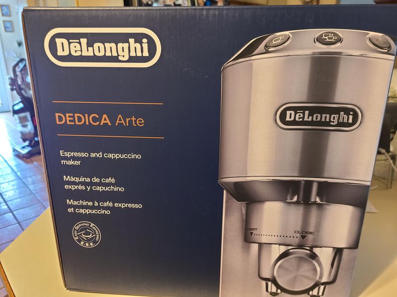 De'Longhi Dedica Arte Stainless Steel Espresso Machine with De'Longhi Dedica Arte Stainless Steel Espresso Machine with