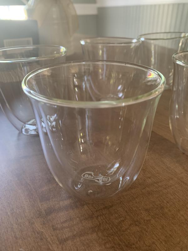 verre thermique DeLonghi Service à cappuccino à double paroi DLSC311, 2  pièces (1 paquet), transparent