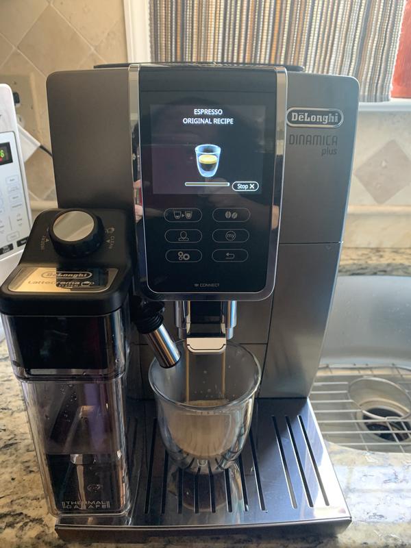 DeLonghi Dinamica Plus Titanium Smart Coffee & Espresso Machine w/ Coffee  Link Connectivity App + Automatic Milk Frother - ECAM37095TI