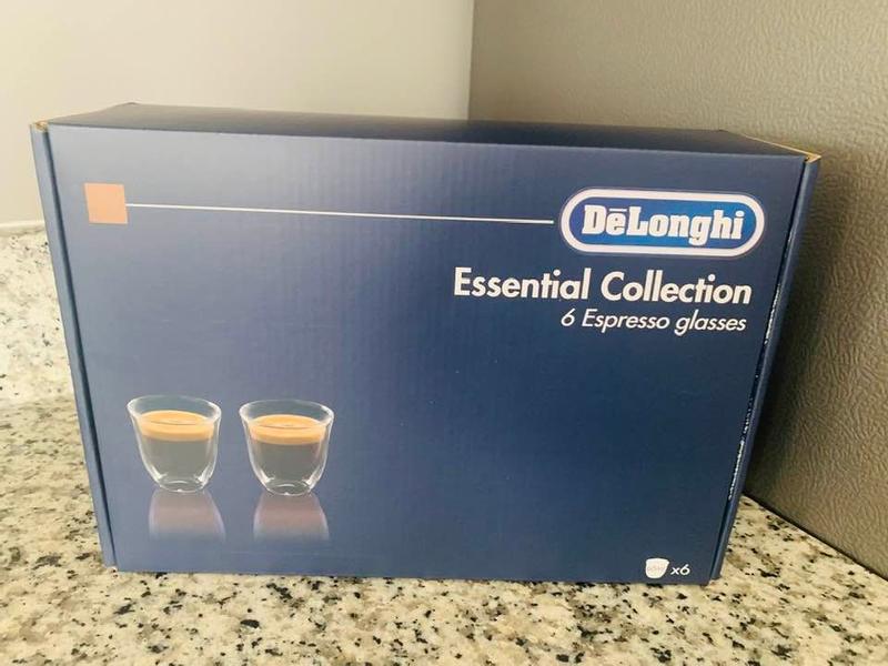 De'Longhi DeLonghi Double Walled Thermo Espresso Glasses, Set of 2,  Regular, Clear, 90 milliliters