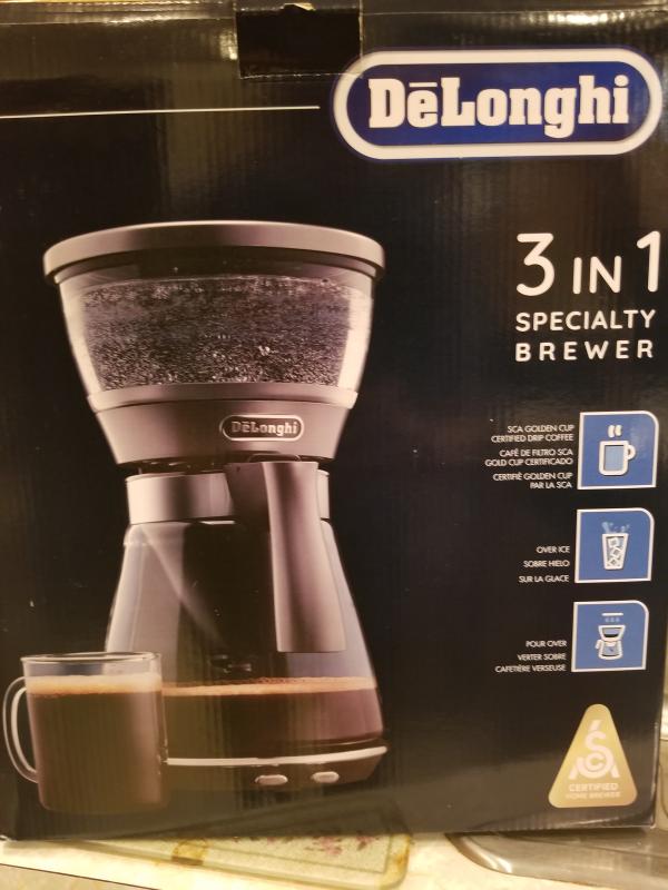 3-in-1 Specialty Pour Over Brewer with SCA Golden Cup Certification, DeLonghi