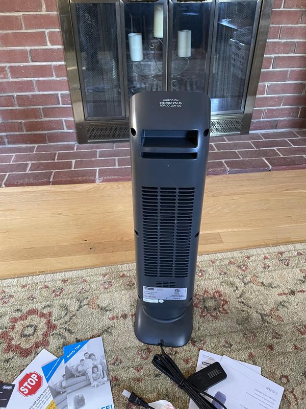 DeLonghi Up to 1500-Watt Ceramic Tower Indoor Electric Space Heater with  Thermostat and Remote Included in the Electric Space Heaters department at  Lowes.com