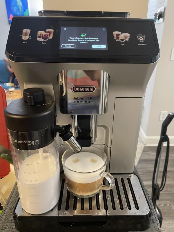 De'Longhi ECAM45055S Eletta Explore Fully Automatic Coffee Machine with  LatteCrema Sytem,Touch Screen, Hot and Cold Foam Technology, large