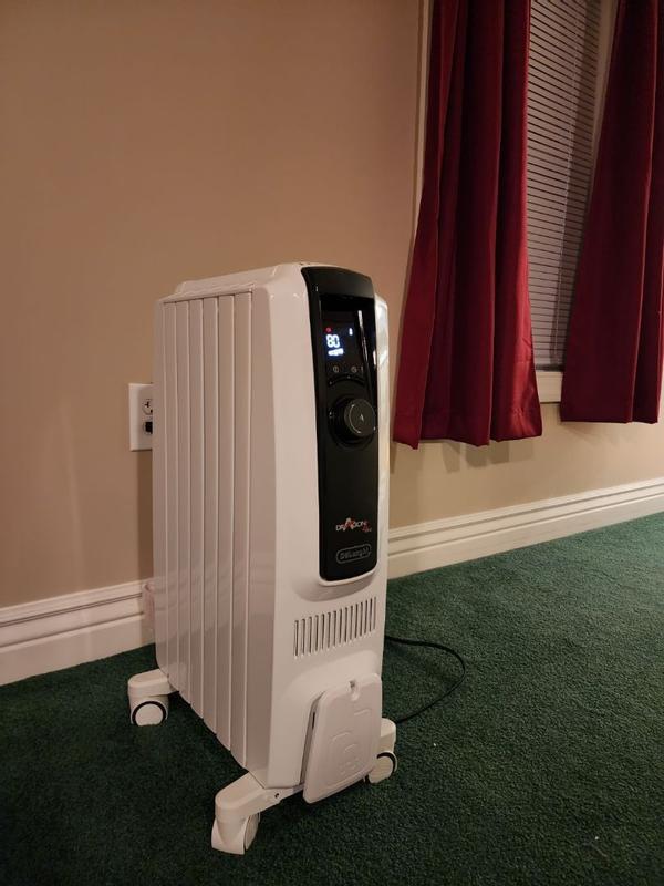 DeLonghi 1500-Watt 5120 BTU Electric Oil Filled Radiator Space Heater Quiet  Full Room Comfort TRD50615E - The Home Depot