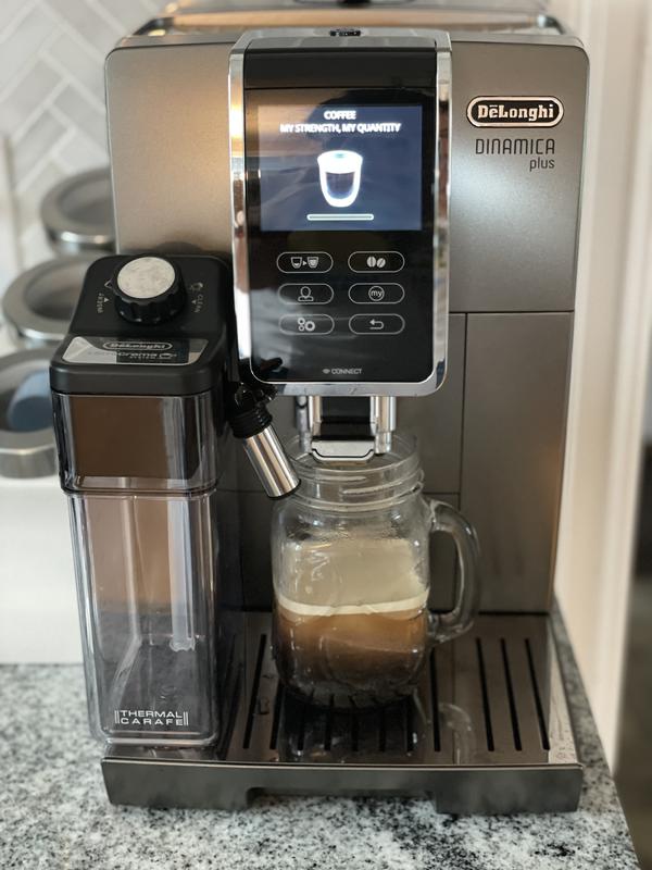 De'Longhi Dinamica Plus Connected Fully Automatic Espresso Machine with  Built-in Grinder Titanium ECAM37095TI - Best Buy