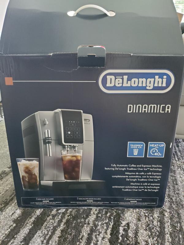 DeLonghi Dinamica Automatic Iced Coffee & Espresso Machine, Black #ECA –  ECS Coffee