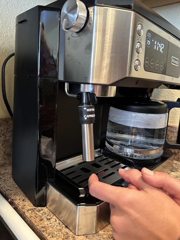 De'Longhi All-in-One Combination Coffee Maker & Espresso Machine + Advanced  Adjustable Milk Frother & DeLonghi Double Walled Thermo Espresso Glasses