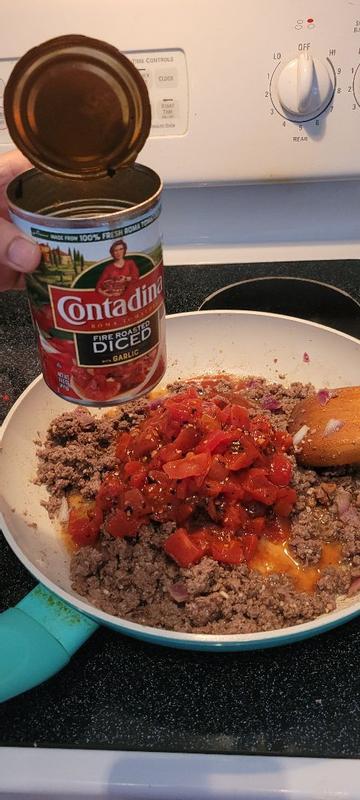 Fire Roasted Diced Tomatoes with Garlic | Contadina®