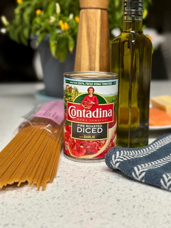 Fire Roasted Diced Tomatoes with Garlic | Contadina®