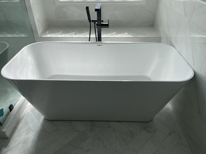 Signature Hardware tub and Delta Ara faucet