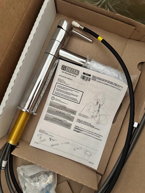 Delta Trinsic Polished Nickel 12.64 in. H Pull Out Sprayer Kitchen