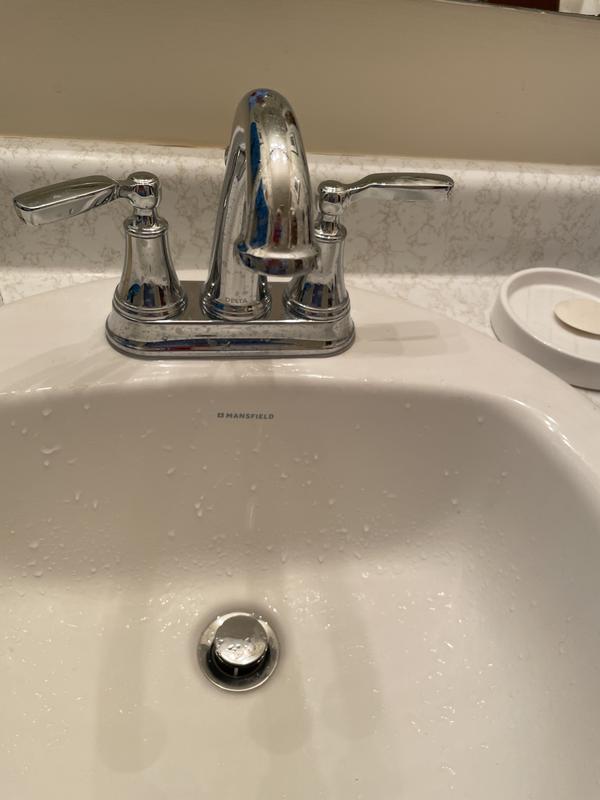 Delta Woodhurst Stainless 4-in centerset 2-Handle WaterSense Bathroom ...