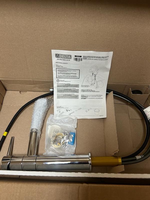 Delta Trinsic Polished Nickel 12.64 in. H Pull Out Sprayer Kitchen