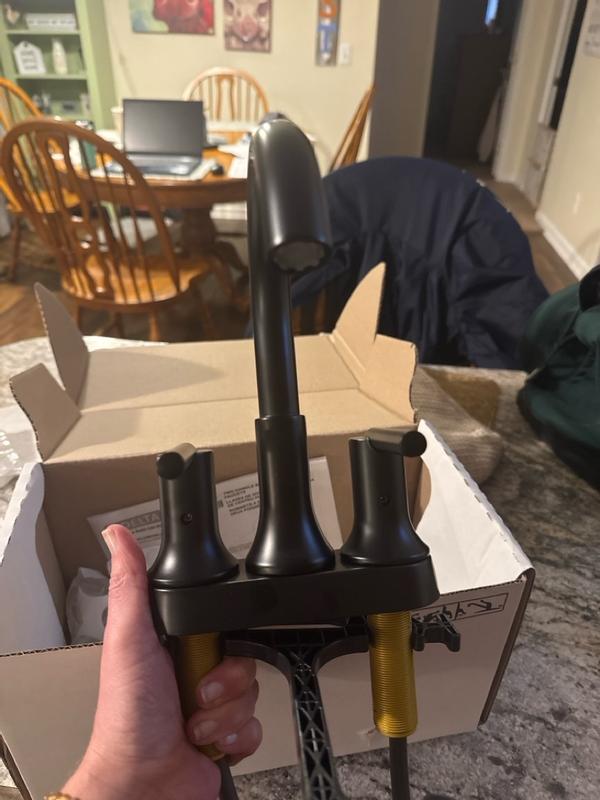 Delta Trinsic Matte Black 4-in Centerset 2-handle Bathroom Sink Faucet ...
