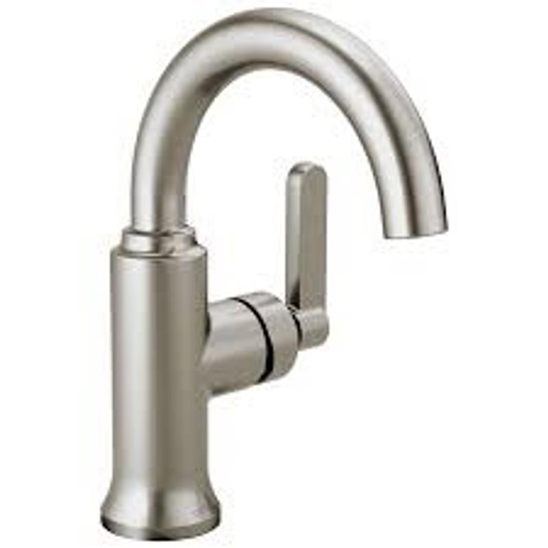MH-Delta ホワイト STD(右利き用) Delta Alux Spotshield Brushed Nickel 4-in centerset 1-Handle