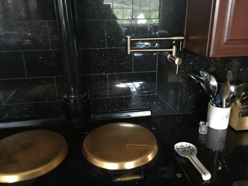 Delta Contemporary Pot Filler Kitchen Faucet in Champagne Bronze -  1165LF-CZ – Vevano