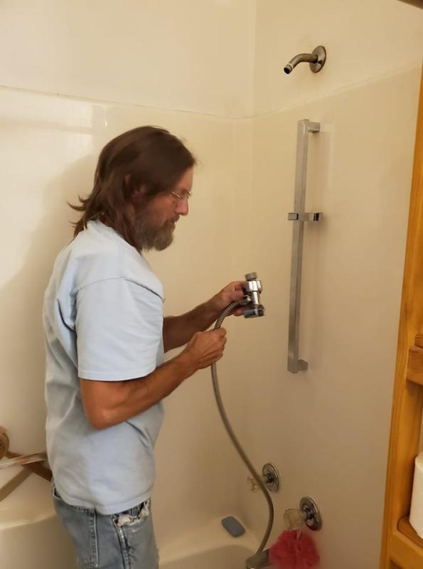 installing the shower!