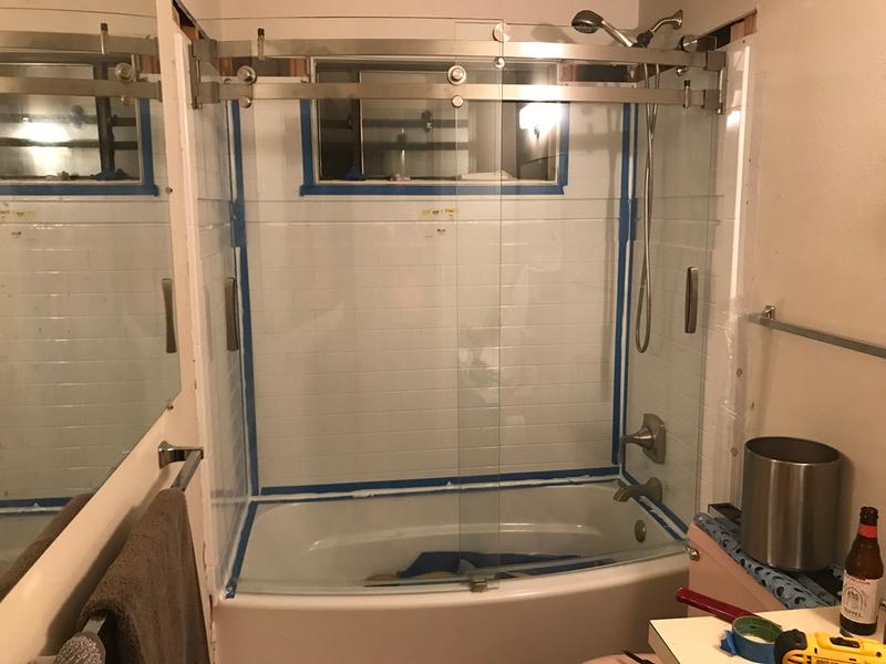 60 X 30 Curved Bathtub Shower Door, Curved Glass Bathtub Doors
