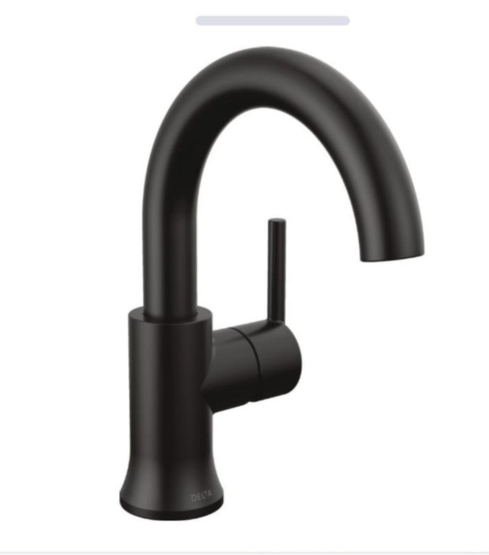 Delta Trinsic Matte Black Single Hole 1-Handle WaterSense Bathroom