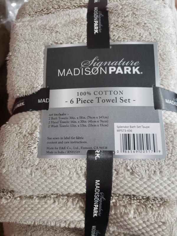 MADISON PARK Signature Splendor 6-Piece Charcoal 1000 GSM 100