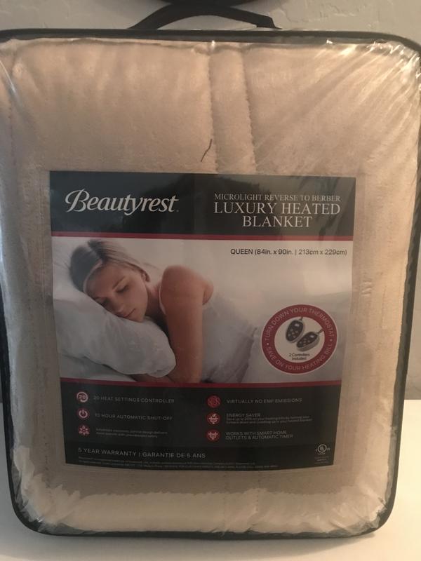 Beautyrest Heated Microlight to Berber Elect Electric Blanket with 20 Heat  Level Setting Controller, Full: 80x84, Indigo