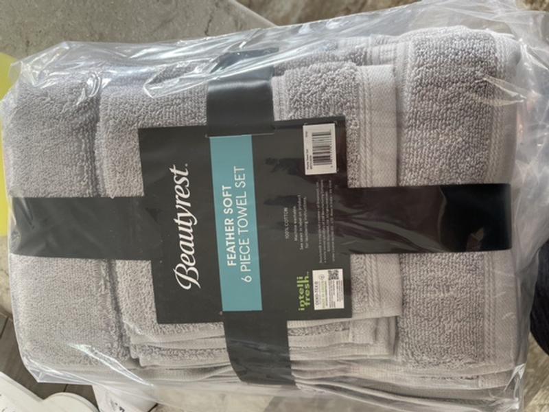 6pc Antimicrobial Nuage Cotton Tencel Blend Towel Set Ivory - Beautyrest