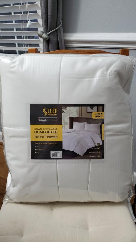 Sleep Philosophy Warmer Sateen White Down Alternative Thinsulate Comforter, King, Cotton