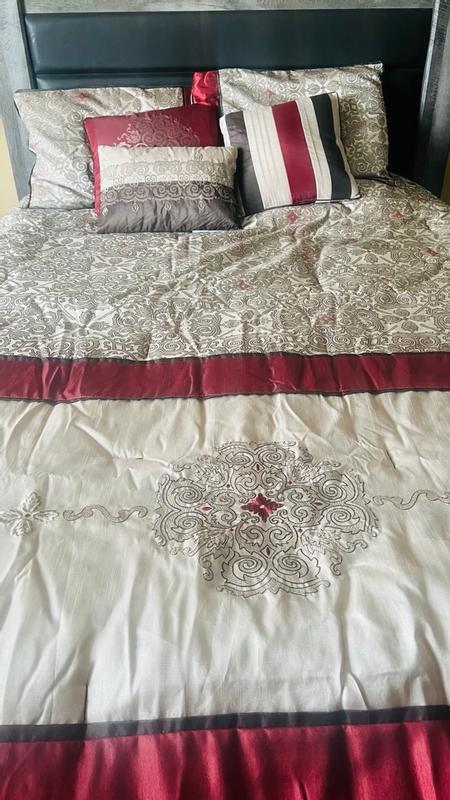 Madison Park Aubrey King Size 12-Piece Comforter Set, Blue/Brown Paisley Jacquard Bed in a Bag with Cotton Sheets