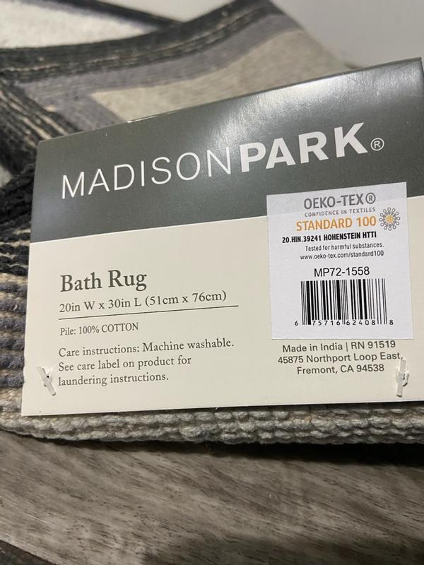 Madison Park Amherst Cotton Bath Rug, Blue