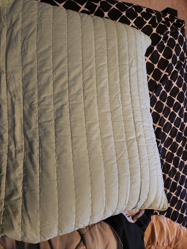 INK+IVY Camila Cotton Quilted Euro Sham - White - 26 x 26