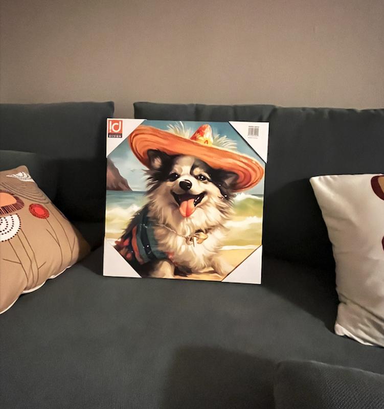 Dog sticking out the tongue
