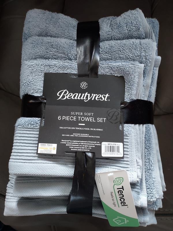 600 GSM Nuage Cotton Blend 6 pc Bath Towel Set by Beautyrest