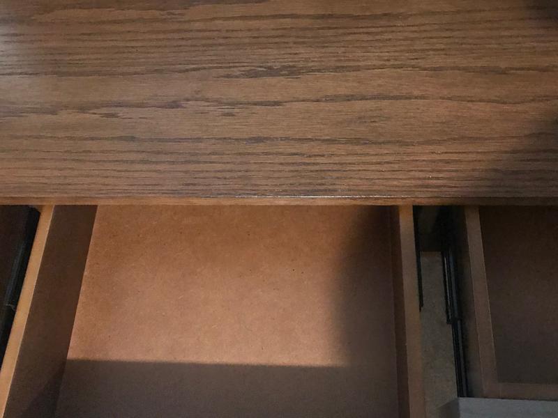 Close up of the top of desk