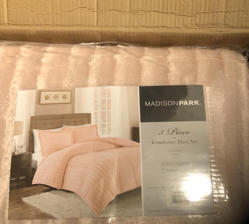 Details about   Madison Park Duke Faux Fur Plush Bedding 3 Piece Comforter Set Super Soft and Co 