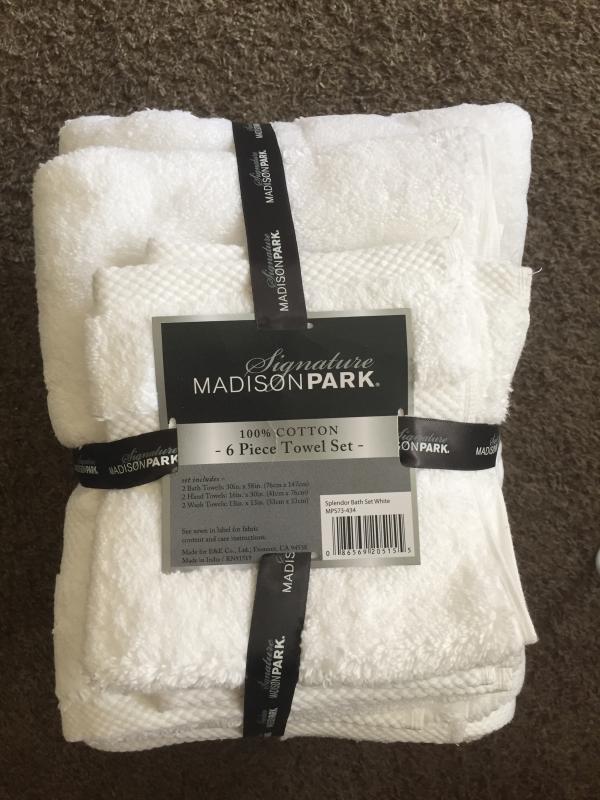 900-1000 GSM Splendor Cotton 6 pc Bath Towel Set by Madison Park Signature