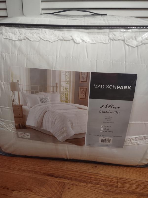 Madison Park 5-Piece White King Comforter Set in the Bedding Sets