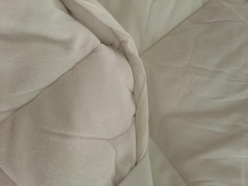 Terry cloth is for warm side and smooth on other side for cooling