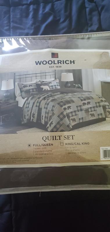 Twin Falls Quilt Set Ρeverse King/Cal King Brown/Blue Fillling 90% Cotton 