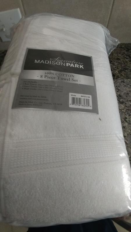 Madison Park Signature 800GSM 8-Piece Dark Green 100% Cotton Towel Set
