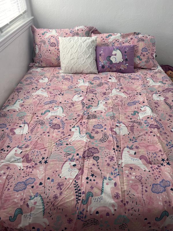 URBAN HABITAT KIDS Bliss 4-Piece Pink Twin Cotton Printed Comforter Set  UHK10-0013 - The Home Depot