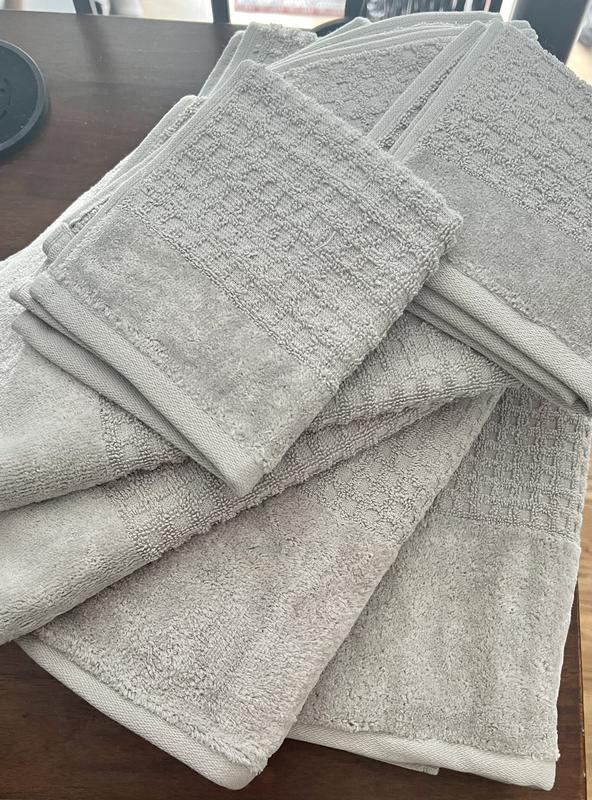 Madison Park Blue Spa Waffle 6 Piece Jacquard Combed Cotton Towel Set