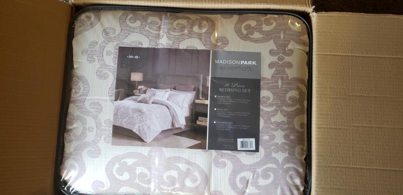 Madison Park Set Copripiumino Queen Size 7 Pezzi - Ciniglia Jacquard Grigio Talpa - Con Cuscini Decorativi E Giroletto
