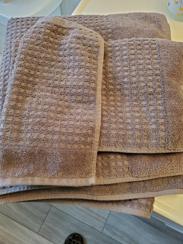 Madison Park Taupe Spa Waffle 6 Piece Jacquard Combed Cotton Towel Set