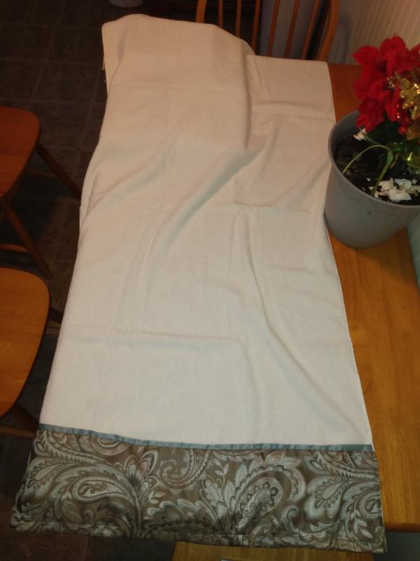 The towels are longer than my kitchen table!