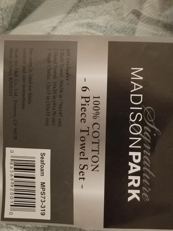 Madison Park Signature Luxor 30 x 54 100% Egyptian Cotton 6-Pc Towel Set -  Olliix MPS73-425